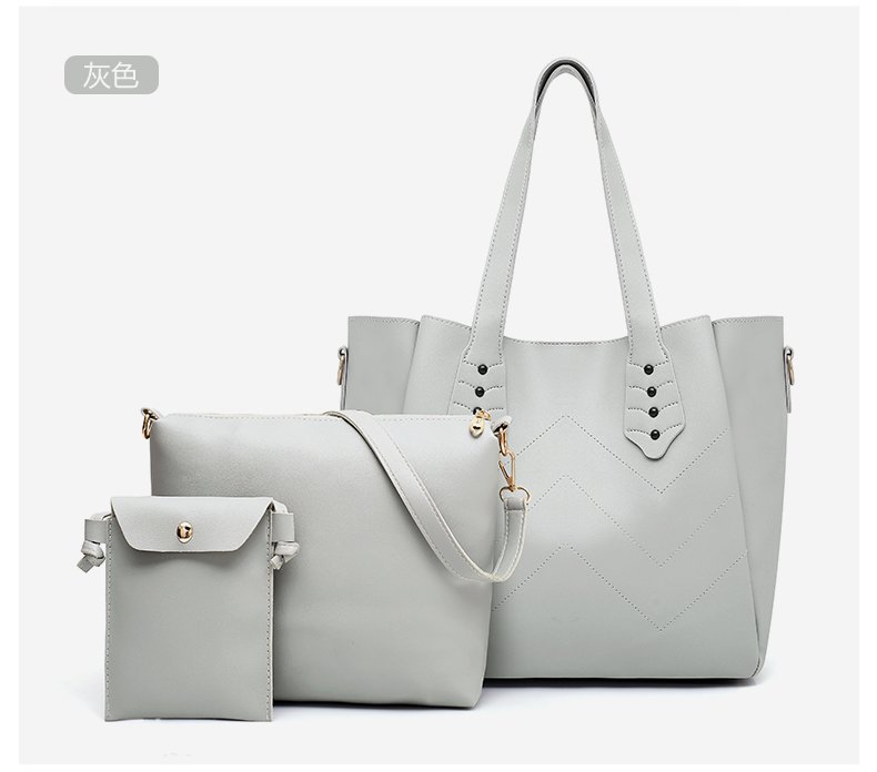 New Fashion Sewing Line Women's Bag Women's Handbag Shoulder Messenger Bag Mother and Child Bag Three-Piece Set One Piece Dropshipping