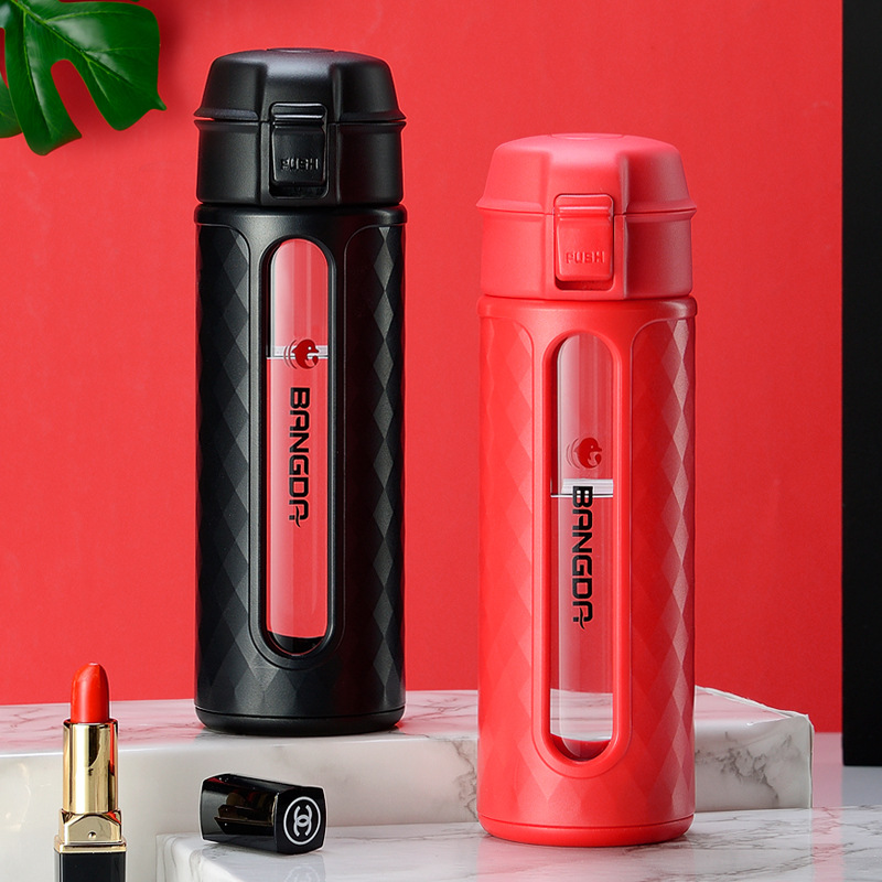 邦达创意玻璃杯弹跳水杯男女车载便携水杯广告礼品杯子定制