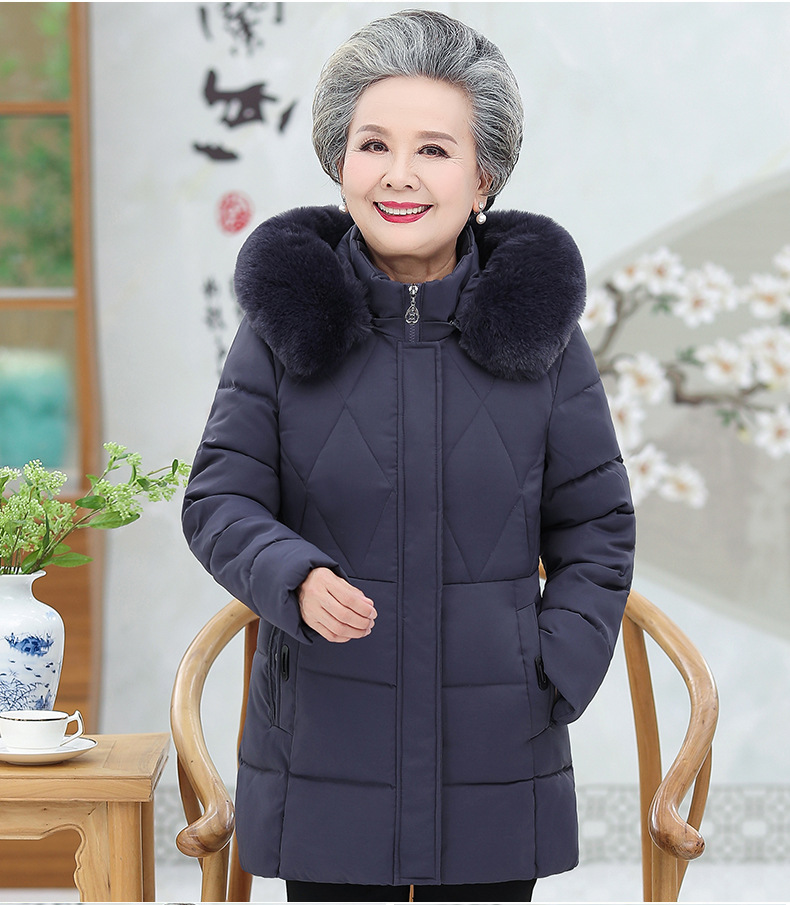 中老年女装棉衣60岁70奶奶冬装外套妈妈装羽绒棉服老人棉袄女衣服
