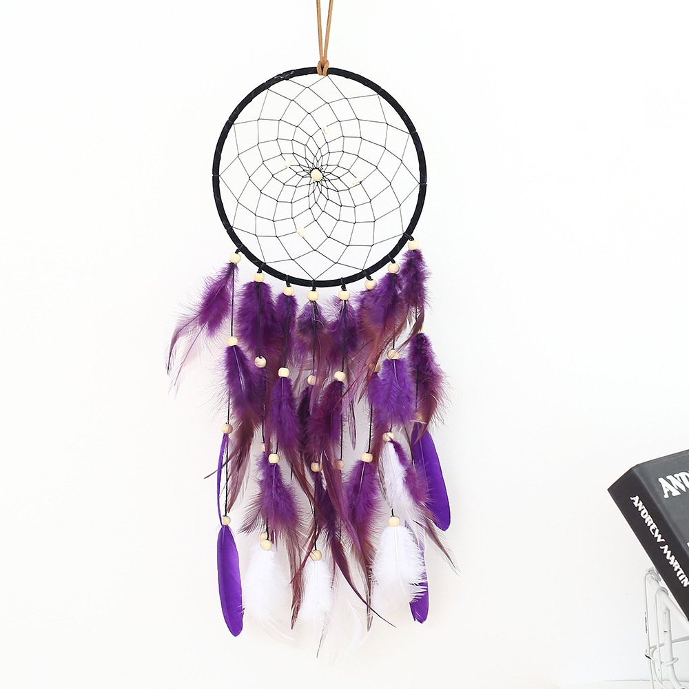 原创捕梦网创意手工制作印第安羽毛挂饰家居装饰文艺礼品