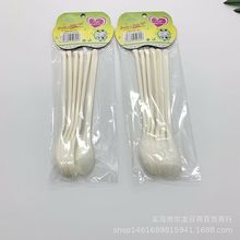 6个一包小胶勺 调羹 儿童塑料小勺子 小饭勺汤勺 两元店热卖货源