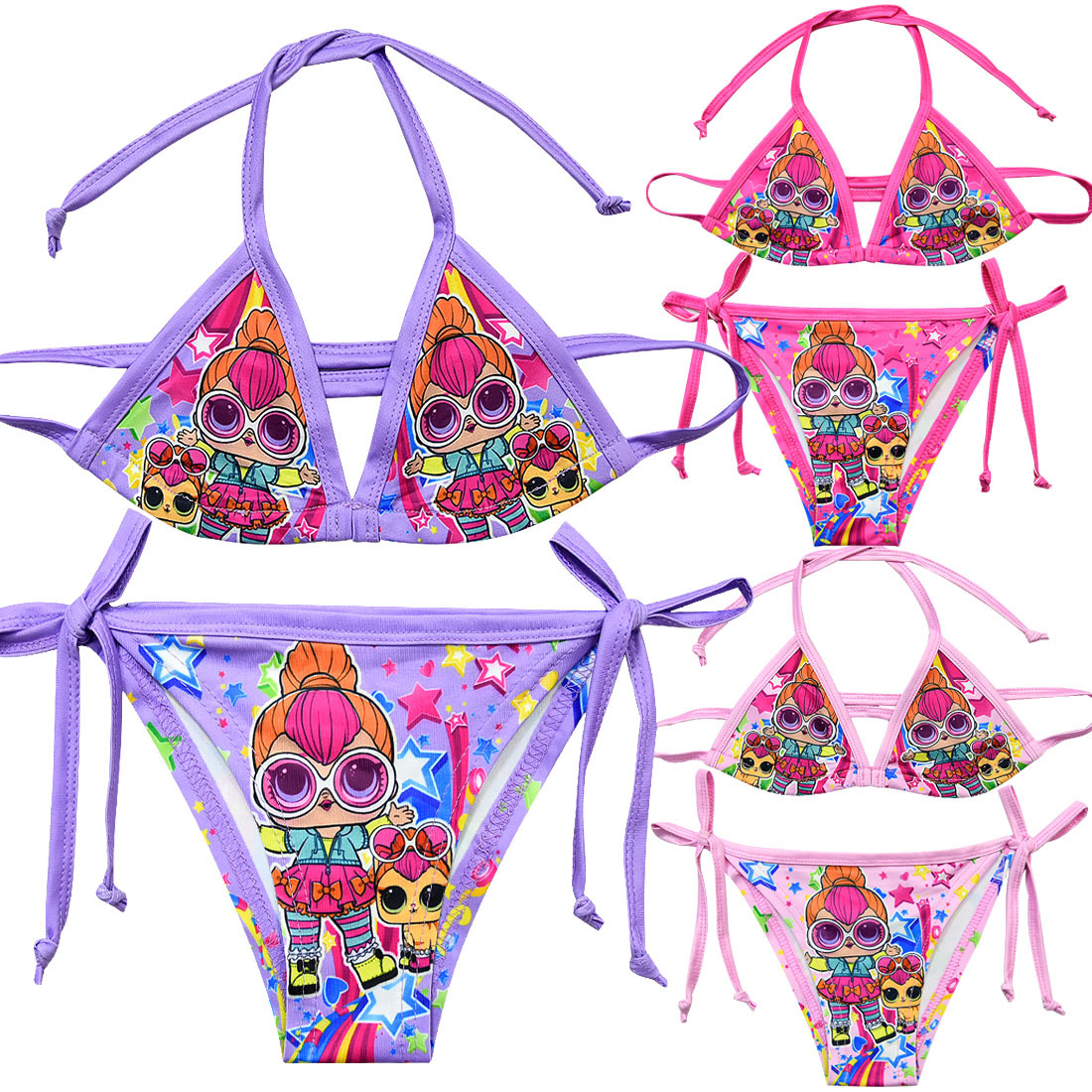 外贸新款儿童泳衣女童比基尼中小童比基尼分体泳装现货8022-阿里巴巴