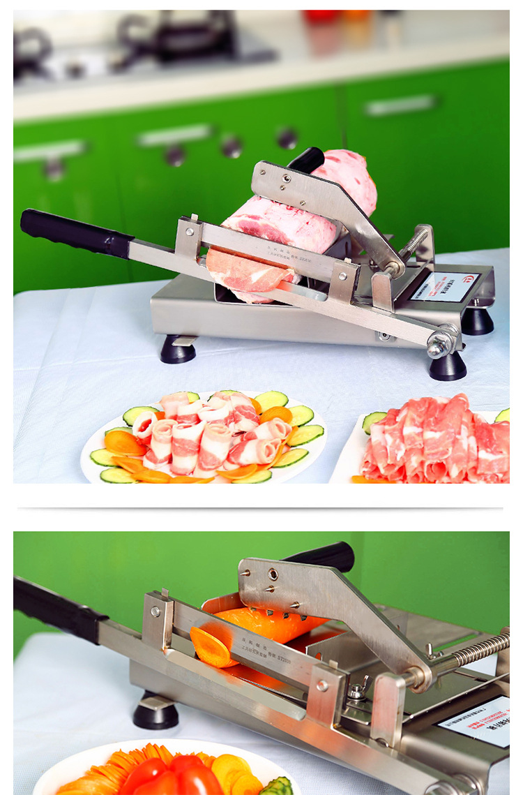手动切片机切肉机 切羊肉肥牛卷刨肉机 家用商用全不锈钢自动送肉