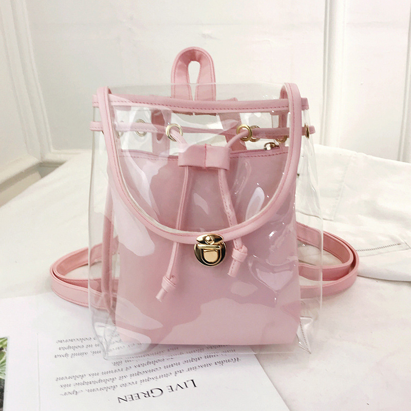 2020 Summer New Transparent PVC Schoolbag Jelly Backpack Fashion Casual Backpack Women's Backpack