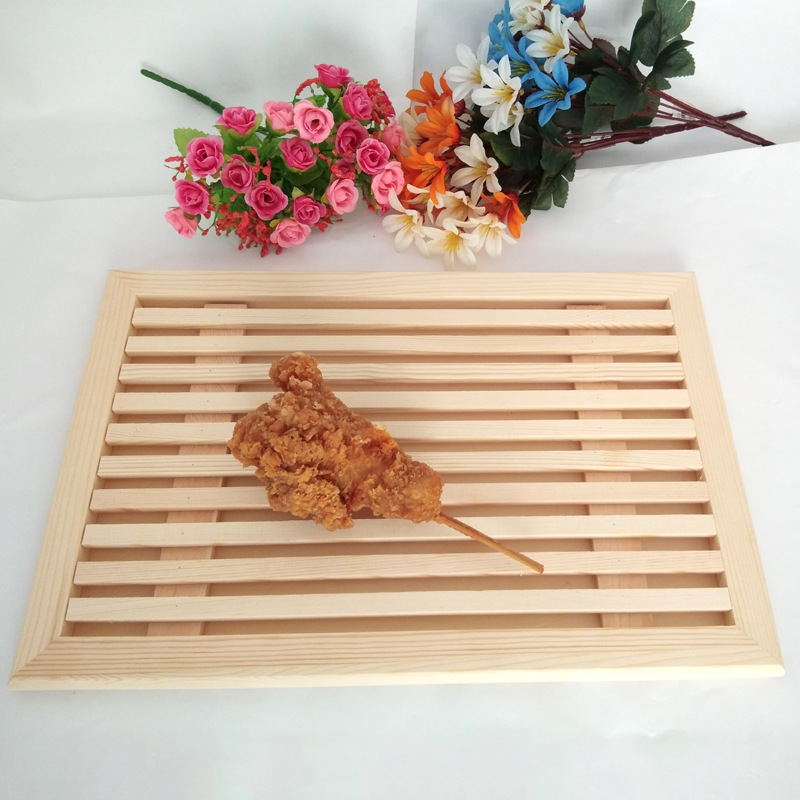 Tray Bread Tray Wooden Rectangular Baking Tray Double-Layer Wooden Tray Household Multi-Functional Dim Sum Plate