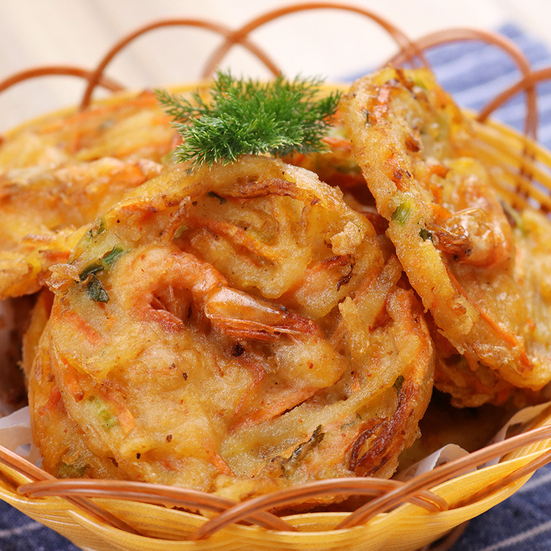 二分钱米兰虾饼350g/10个*12包油炸半成品小吃速冻点心食品包邮