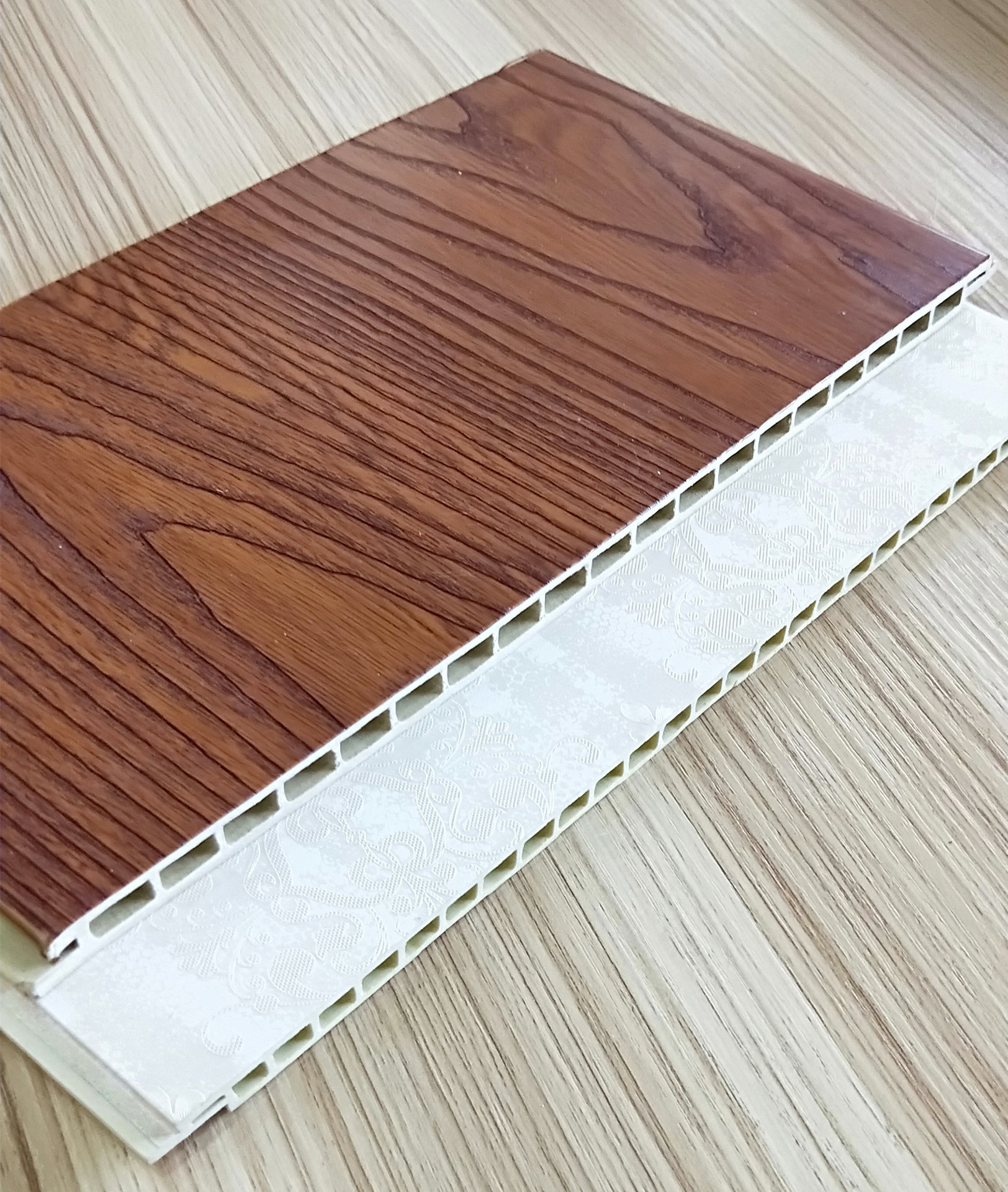 广东竹木纤维护墙板 400/600无缝集成快装板 pvc石塑集成墙板批发