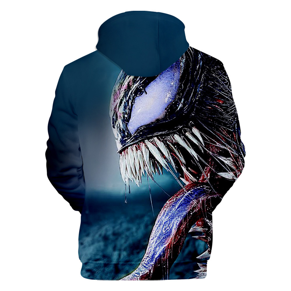 2019 欧美 毒液venom致命守护 3d印花带帽卫衣厂家直销