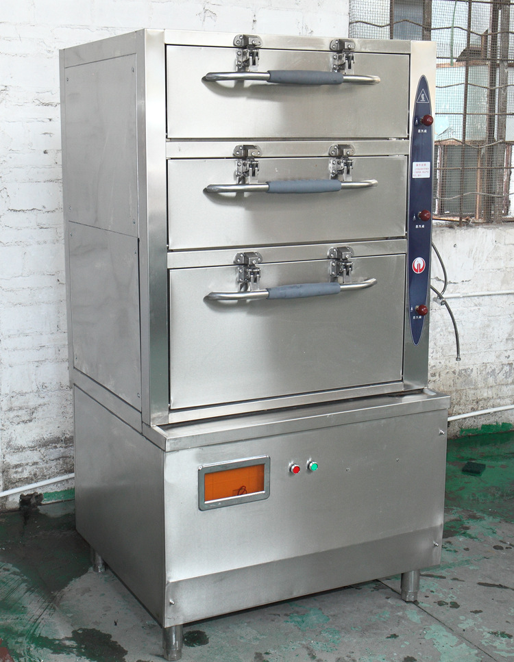 商用电磁海鲜蒸柜三门蒸柜蒸炉蒸箱 25kw电热蒸鱼饭柜 30kw非电热