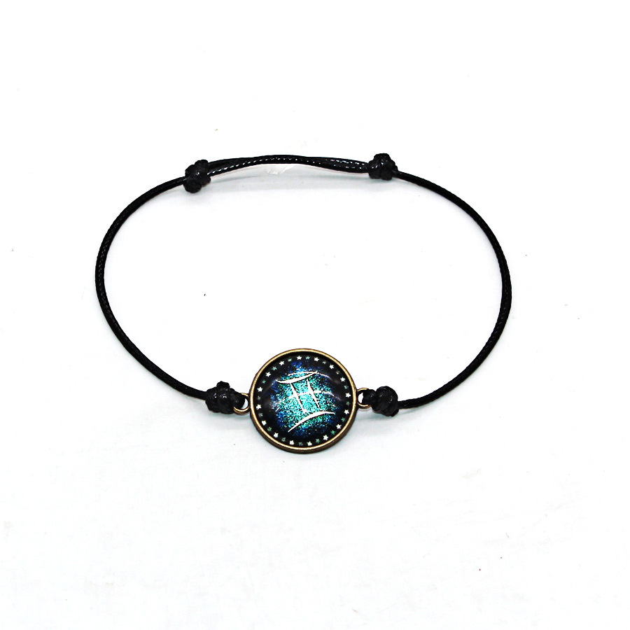 锚科 新款十二星座手链 时光宝蜡绳手链简约流行星座手饰暴利货源
