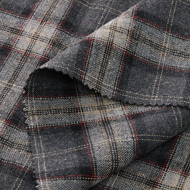 供应法兰绒格子毛呢面料 春夏西装外套裤装服装服饰布料413-19