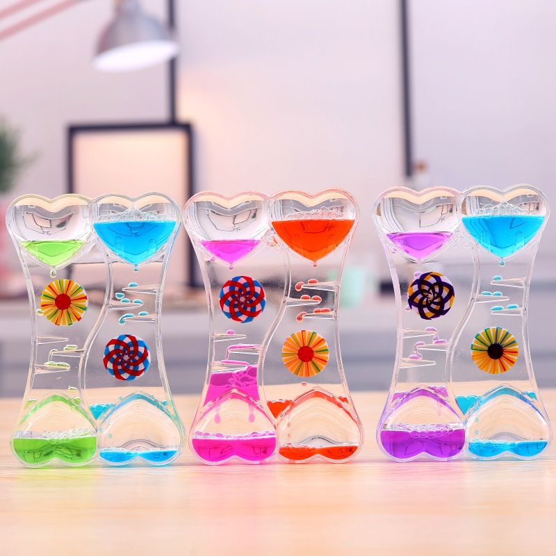 oil leakage reducing crystal oil drops doppel herz acrylic ornament crafts hourglass student gifts children‘s toys