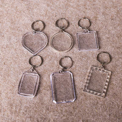 塑料钥匙扣定制双层透明亚克力相框挂件 批发创意广告钥匙扣定做