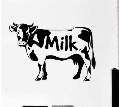 milk创意奶牛图案个性化家居厨房精雕墙贴装饰 一件起批
