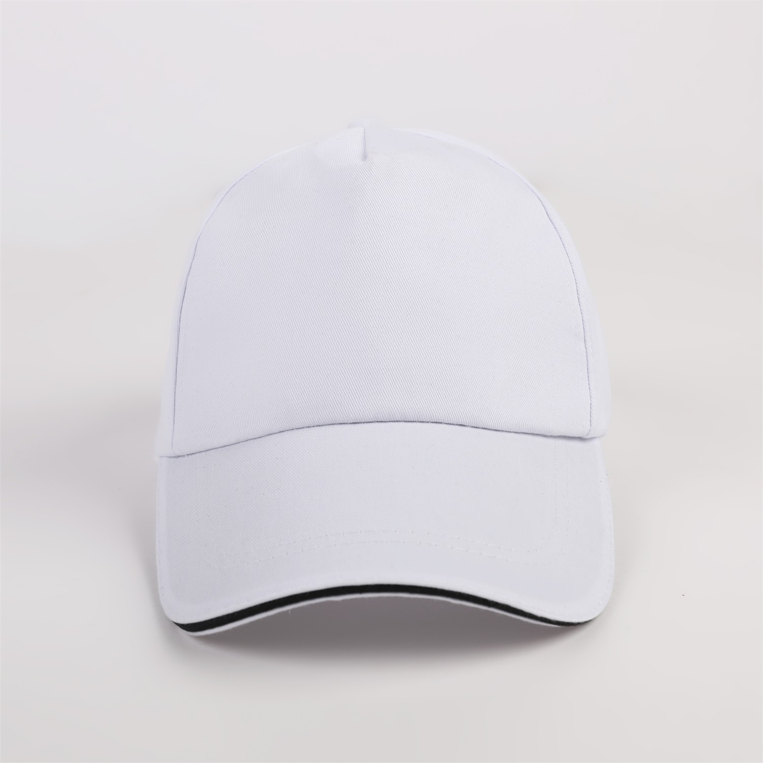 三文治涤棉钢扣可调节太阳帽 可刺绣丝印公司logo帽