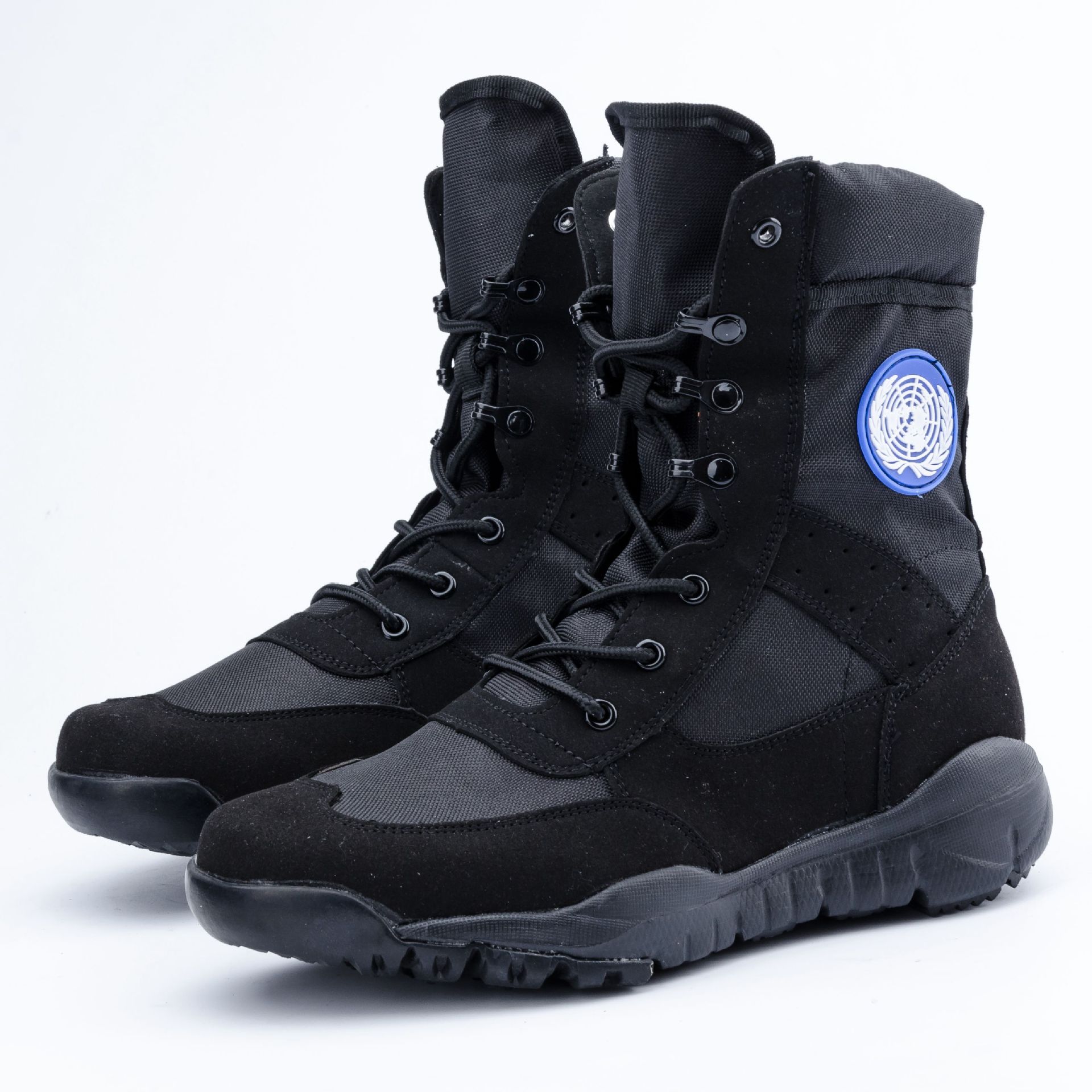 维和黑色特战靴高腰作训鞋保安物业企业训练鞋男女迷彩鞋跑步鞋