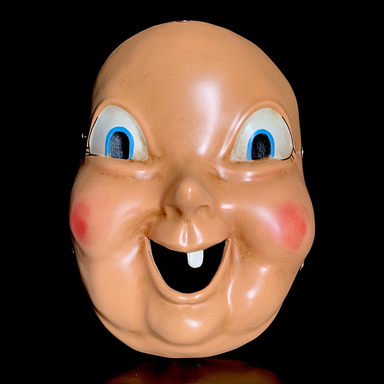 树脂忌日快乐面具鬼脸小丑面具cos恐怖微笑万圣节装饰道具批发