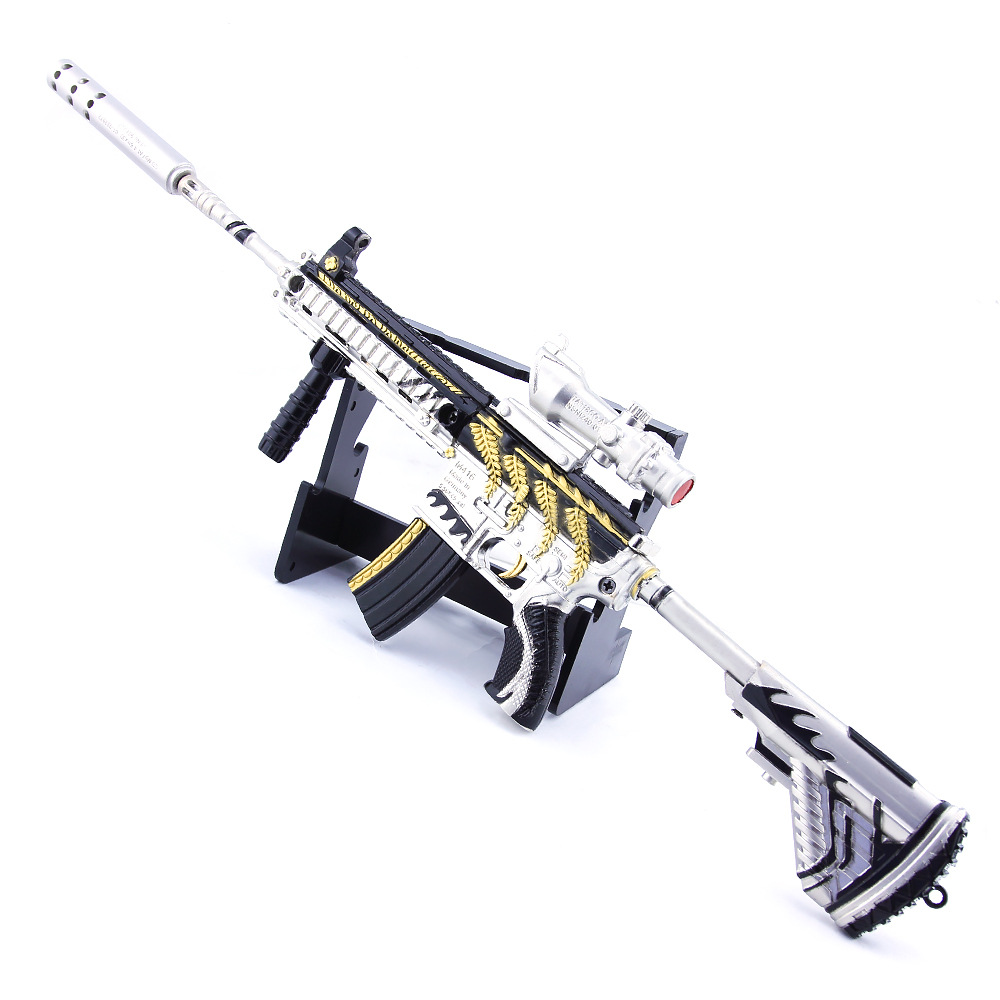 和平精英 大号可拉动黄金龙骨m416合金枪模型 玩具武器37cm摆件