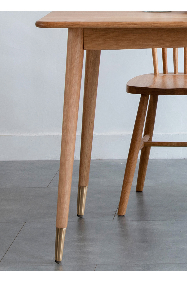 圆腿桌北欧餐桌日式原木家具白橡木实木餐桌椅组合简约小户型饭桌