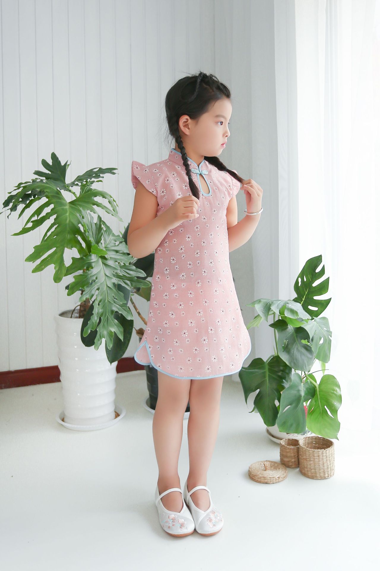 2019夏季儿童小女孩中国风民族旗袍小中款