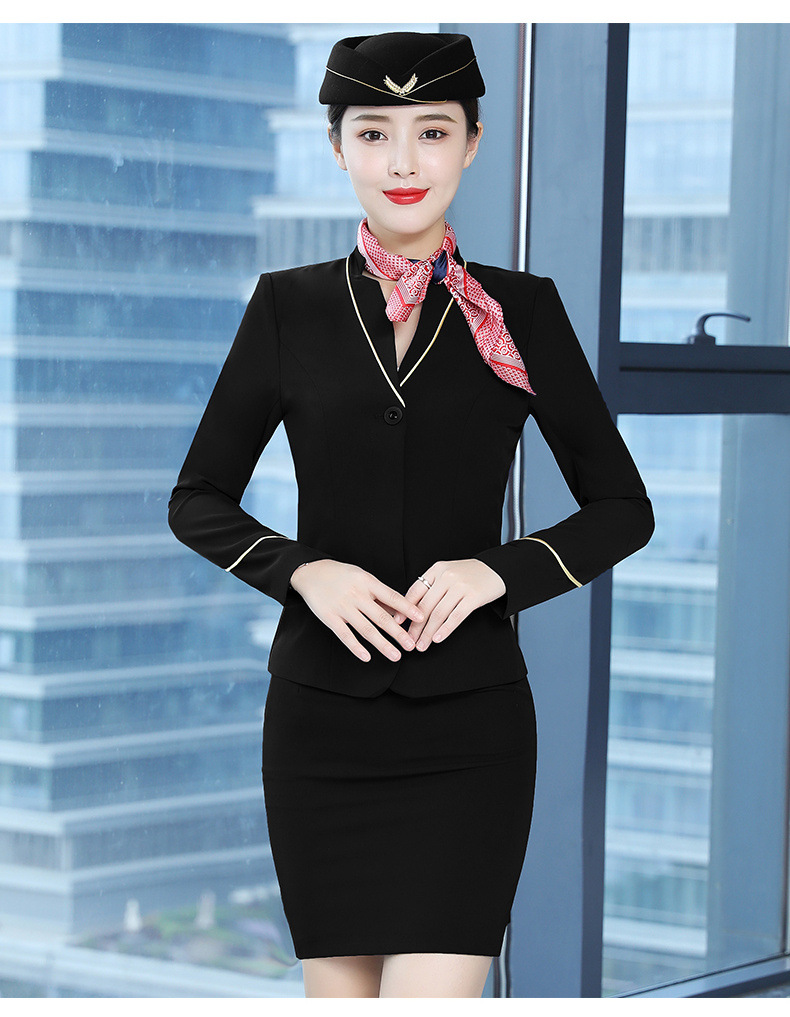 职业套装秋冬西服套装女时尚空姐服珠宝店高铁乘务员酒店工作服