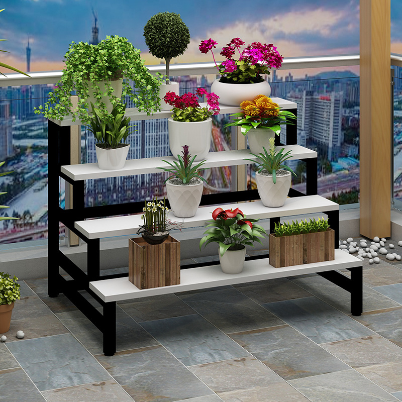 铁艺室内阳台梯形置物架 花店花架多层多肉花盆阶梯式落地植物架