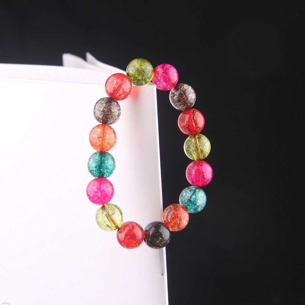 琦毅新款多彩爆花晶手链碧玺色时尚简单款手串时尚礼品 厂家批发