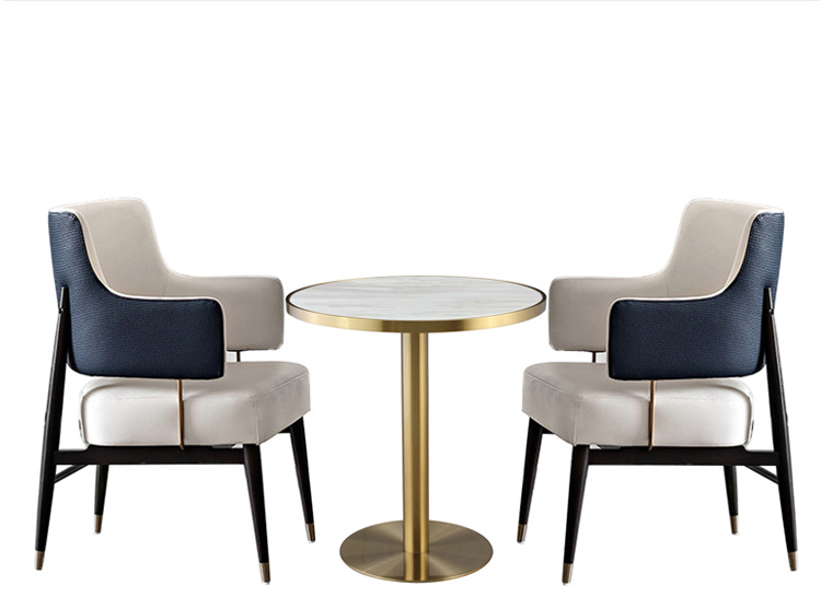 售楼处洽谈桌椅简约轻奢新中式休闲椅美容院健身房休息区接待椅子