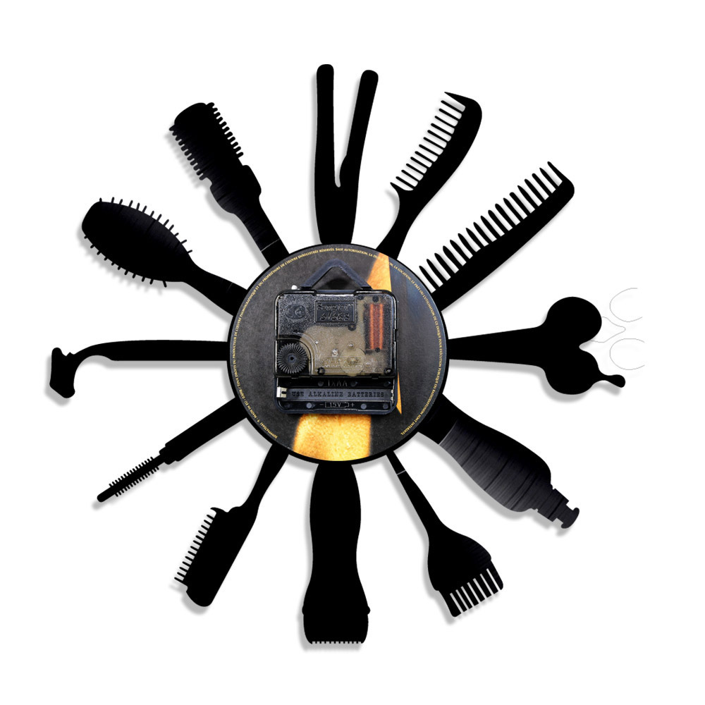 洗剪吹系列理发美发店复古塑胶钟 发光七彩墙壁灯炫酷数字时钟