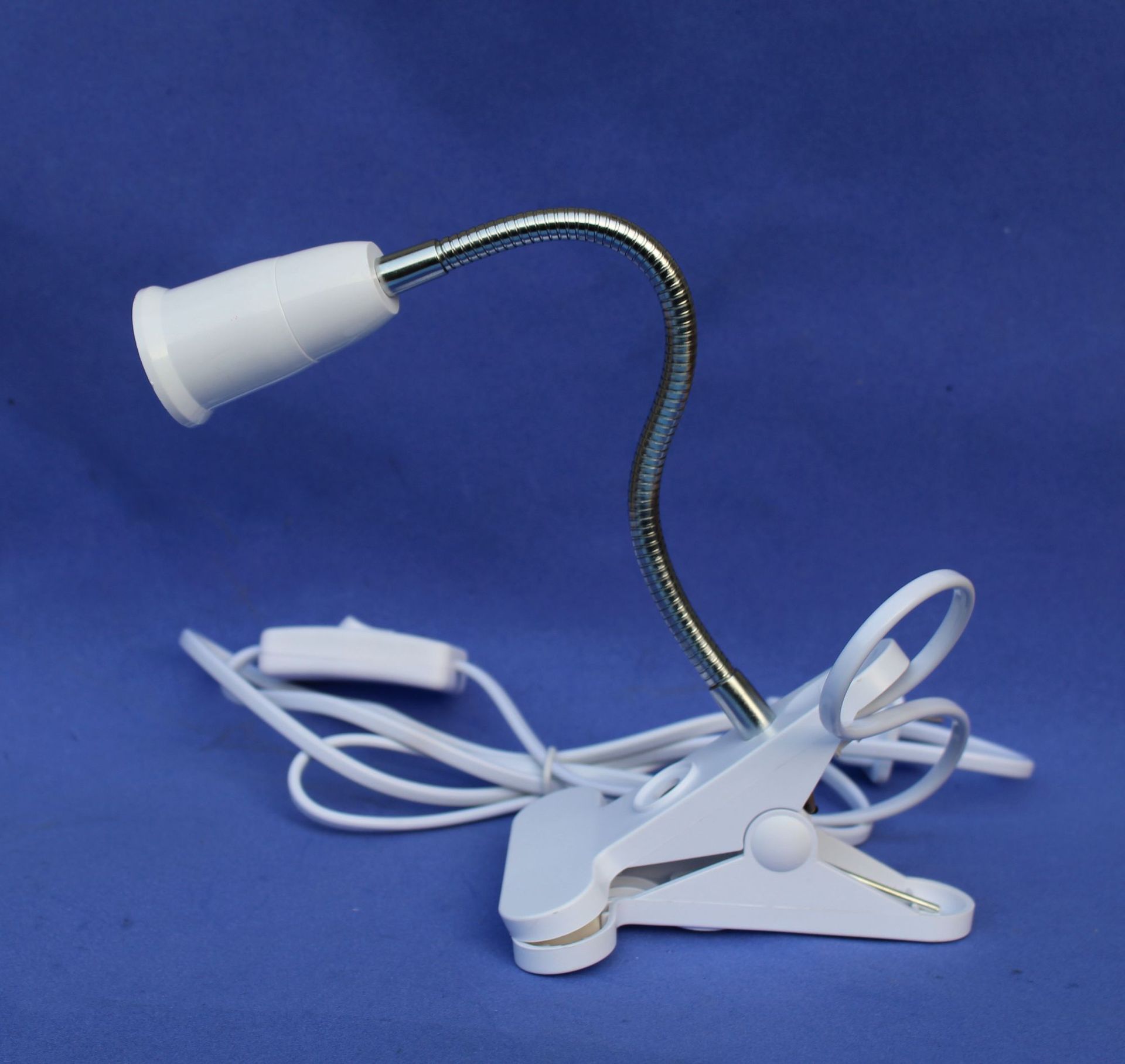 e27螺口万向台灯带线灯头两脚插头夹子灯座e27带开关夹式灯座