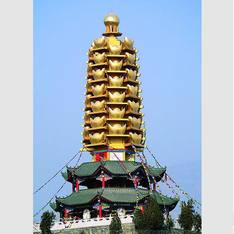 8米喷漆彩绘宝葫芦式塔刹