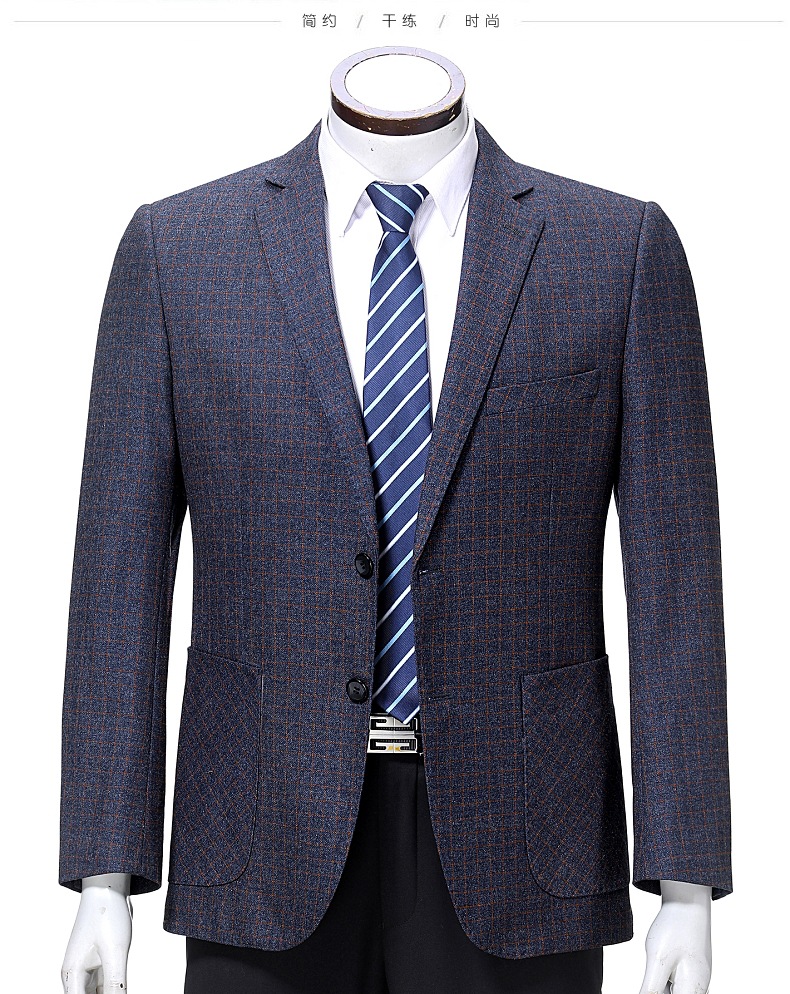 男士休闲西装中年西服男新款上衣外套男爸爸秋季单件男式西服新款