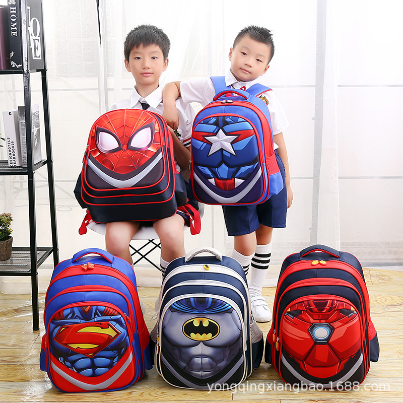 New Muscle Primary School Schoolbag Children Cartoon Grade 1-3-6 Boys Spine-Protective Backpack Factory Wholesale