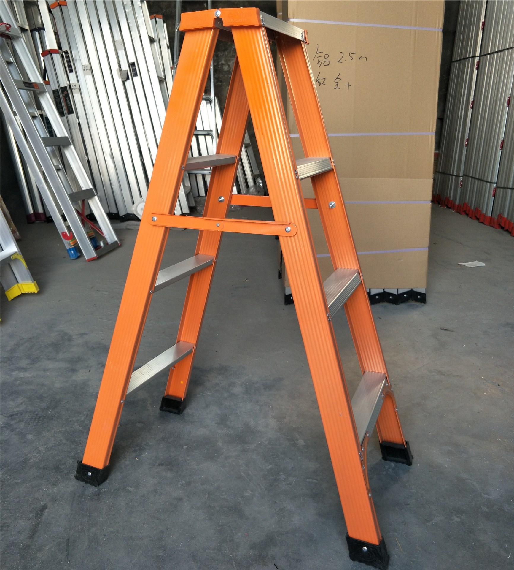 厂家直销铁帮人字梯铝合金电泳烤漆人字梯双侧梯家用园林梯