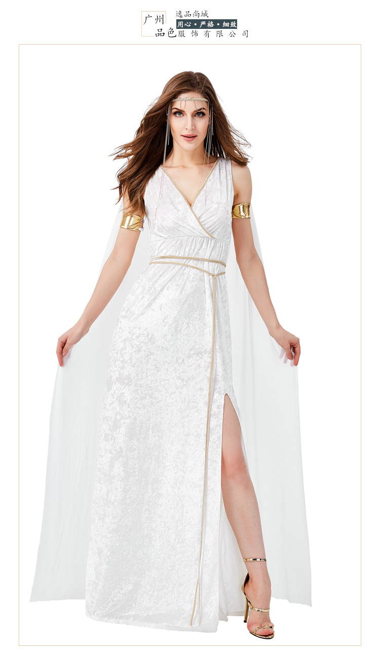 古希腊神话人物万圣节服成人cosplay白色女神长裙舞台演出表演服