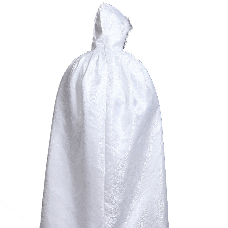汉服斗篷女中国风古风绣白色连帽短披风日常秋冬款披肩外套套装