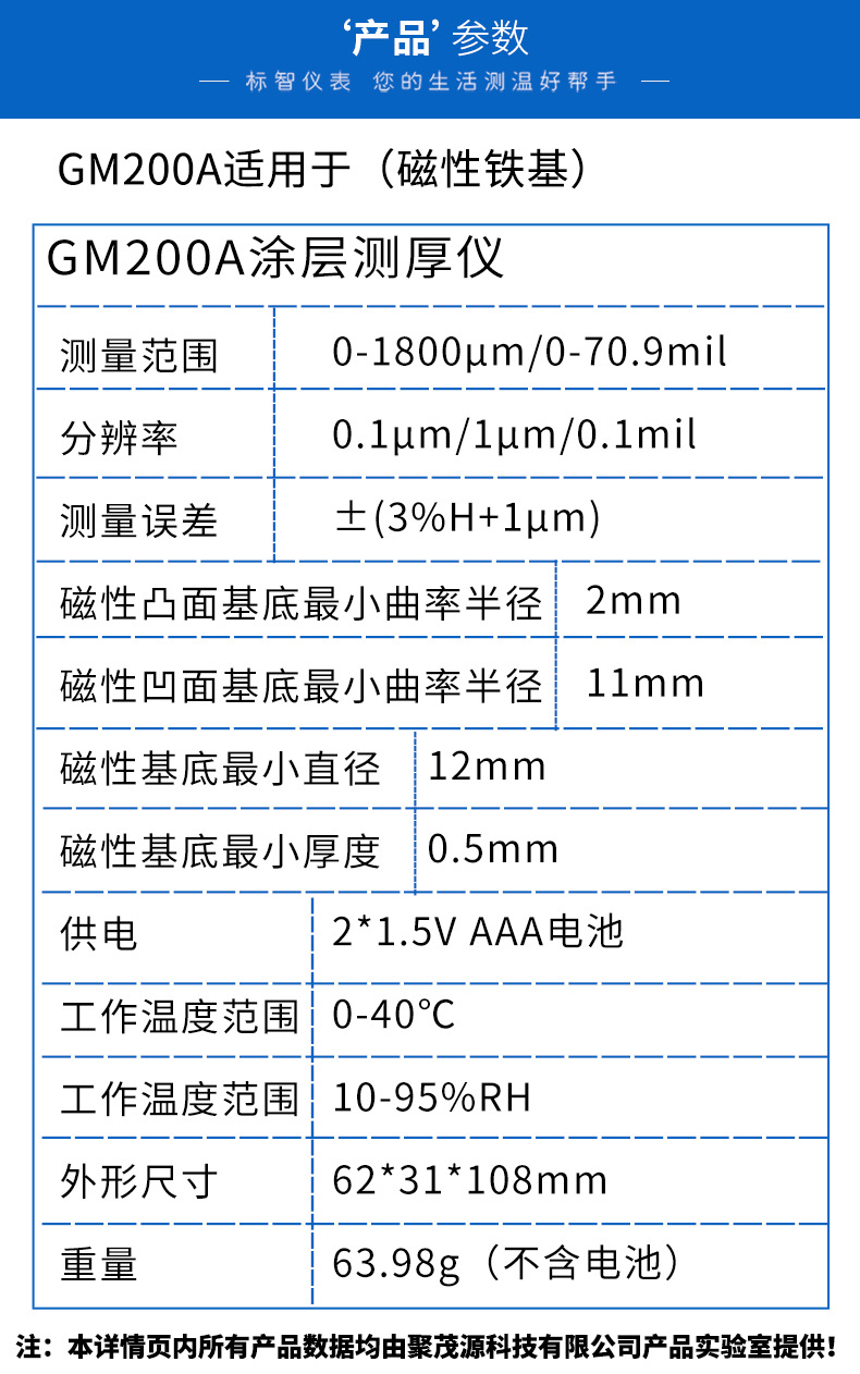 标智gm200涂层测厚仪油漆铁基漆膜仪漆面检测仪厚度测量仪膜厚仪