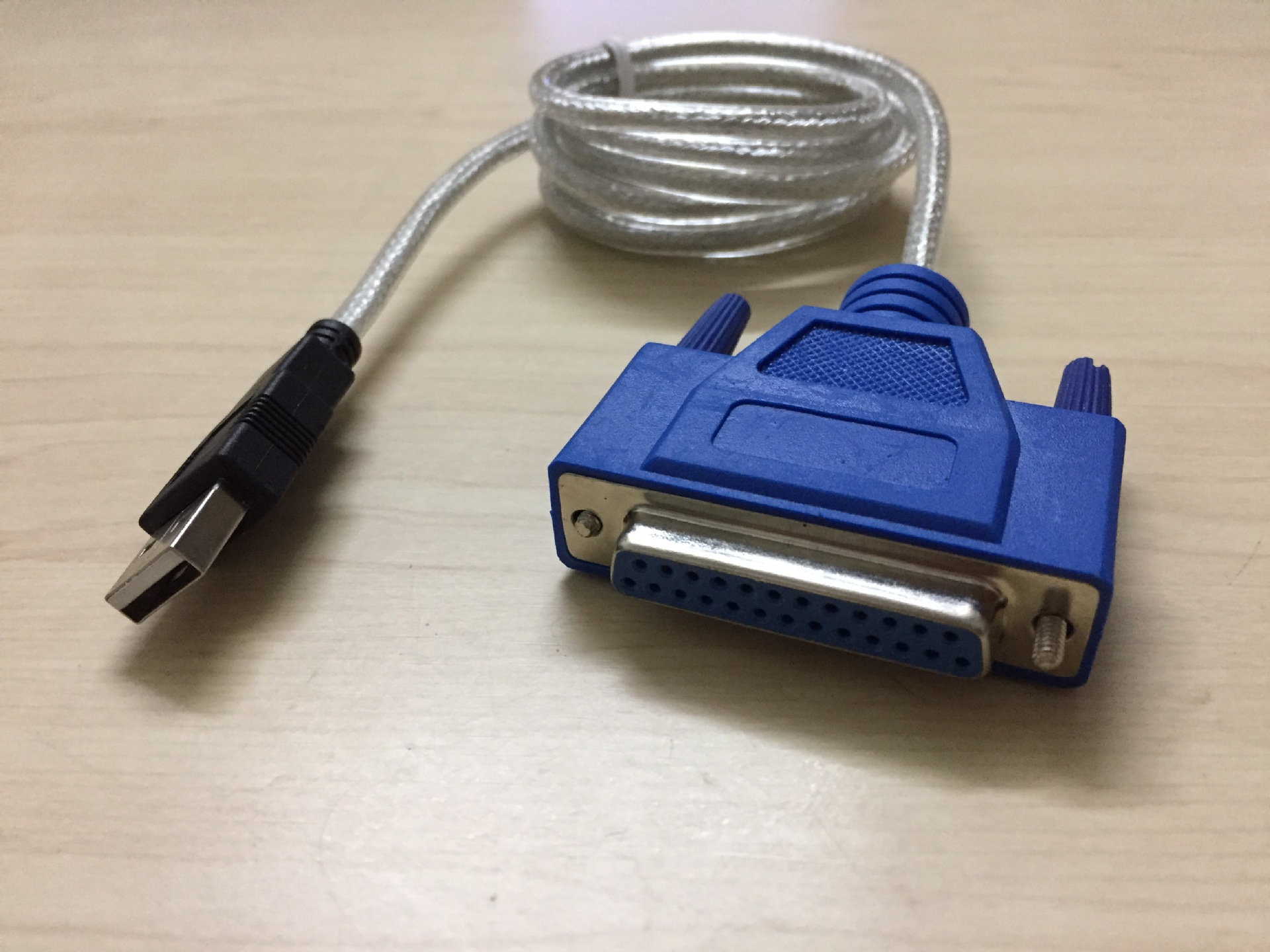 usb转并口电脑连打印机线25针孔usb转db25母连接线转换15米针式