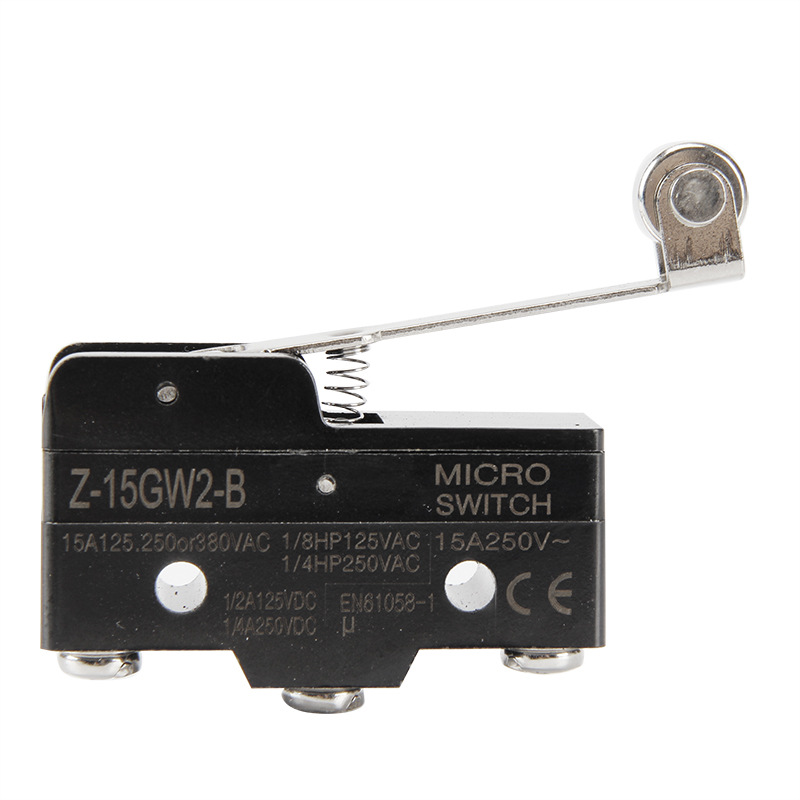 微动开关1703z15gw2b带长柄滚轮黑色三脚小型行程限位开关