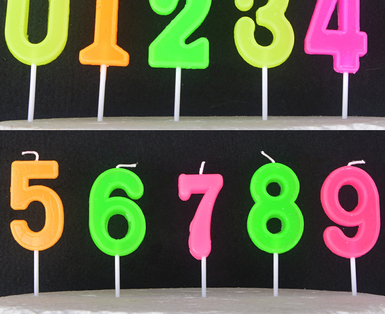 数字蜡烛0-9儿童生日蛋糕烘焙蜡烛带底托无烟数字蜡烛派对用品