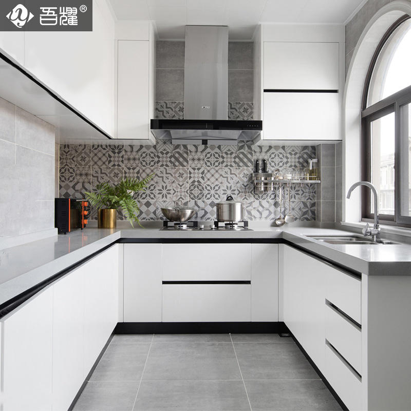 长沙整体橱柜现代简约风全屋家居整装亚克力白柜门厨房柜体厂