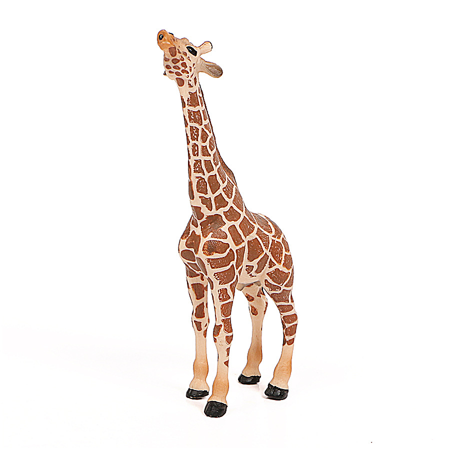 儿童仿真野生动物模型实心静态长颈鹿搪胶套装摆件玩具4款搭配