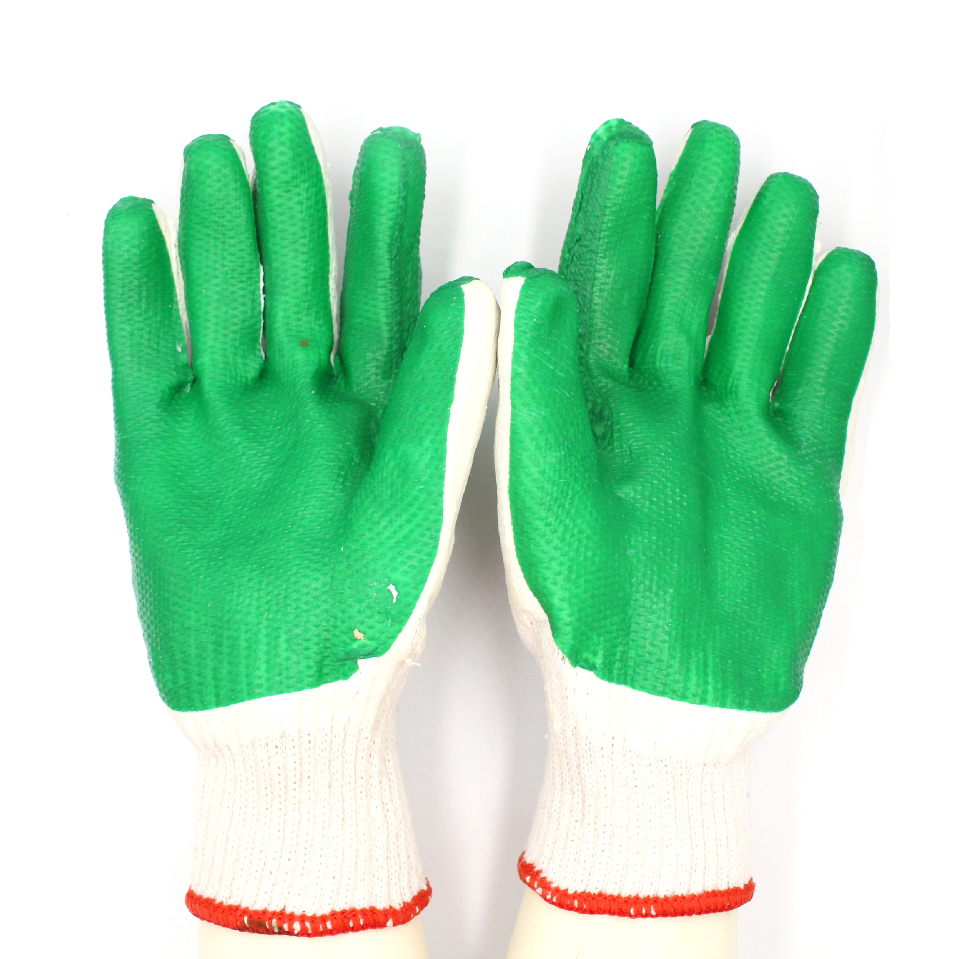 丰玉绿胶片涂胶手套劳保防护手套防滑耐磨手套安全手套