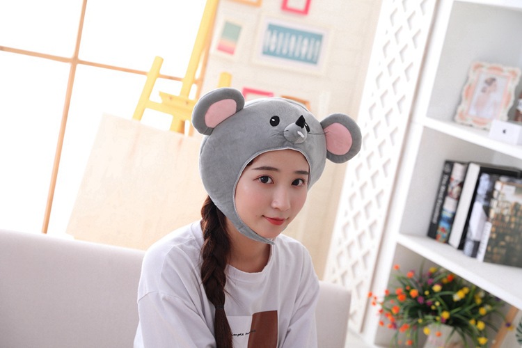 批发卡通头套新款老鼠头套帽子拍照道具写真道具毛绒头套表演道具