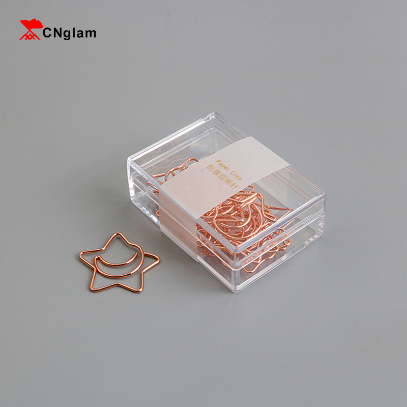 cnglam正旗创意卡通星星月亮造型曲别针五角星异形回形针盒装现货