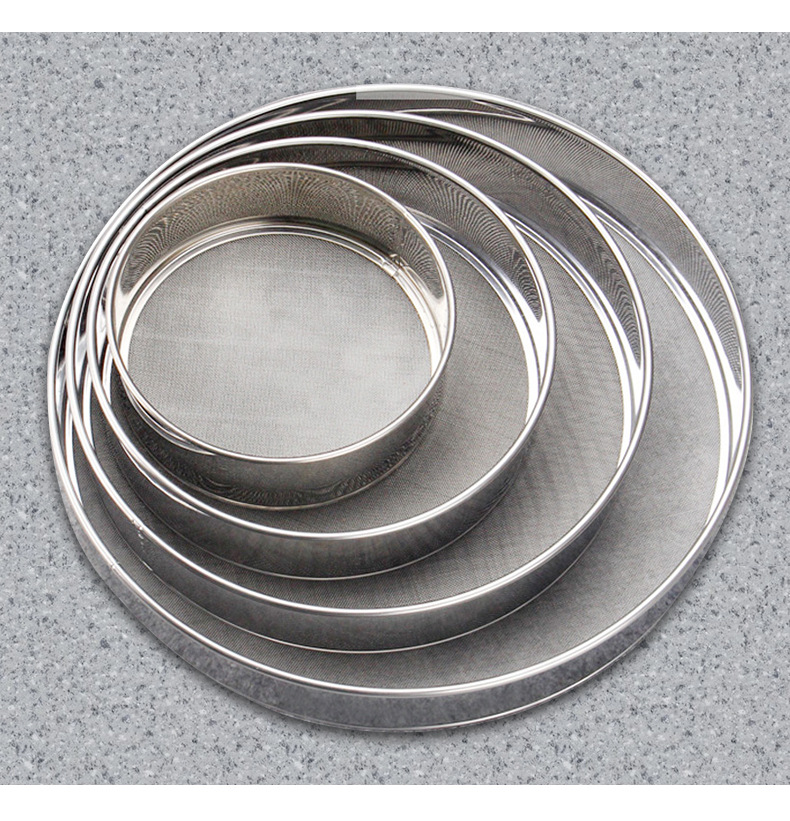 烘焙工具不锈钢面粉筛15cm30cm手持圆形面粉筛40目超细面粉筛筛网