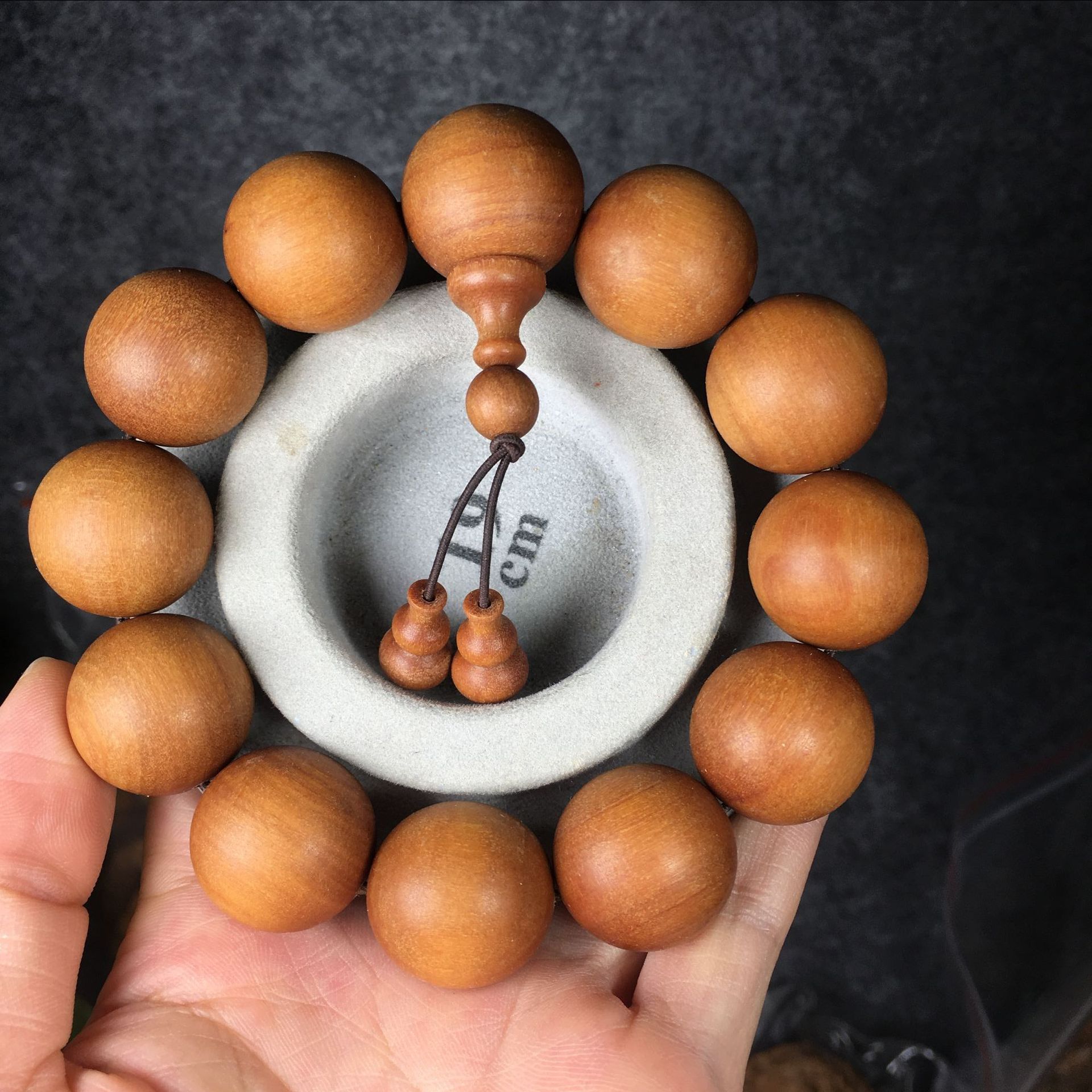 印度老山檀香手串佛珠文玩16/18/20mm老料