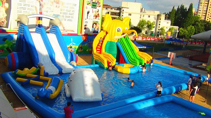 月湖公园夏季水上乐园出租,水上冲关大象乐园租赁