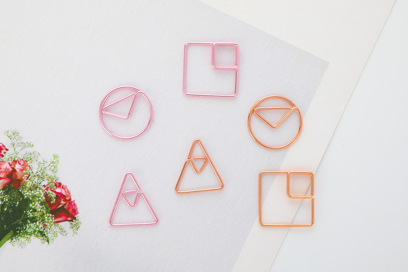 gz韩国创意文具 可爱卡通书签炫彩金属几何图形造型书签nj-009-84