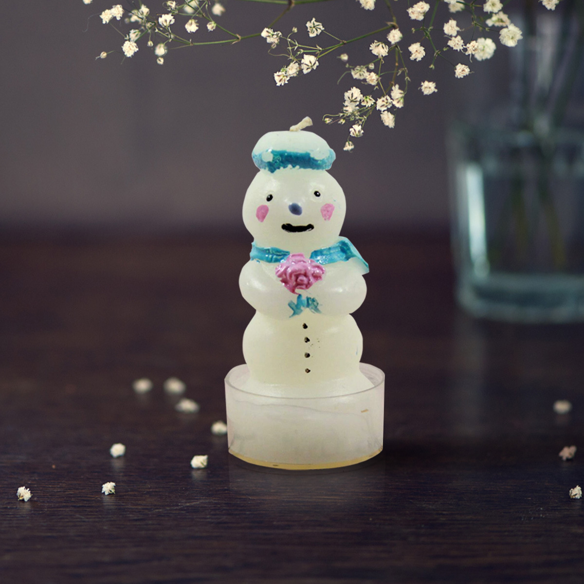 圣诞工艺礼品蜡烛彩绘装饰圣诞雪人蜡烛 工艺卡通模型蜡烛新品